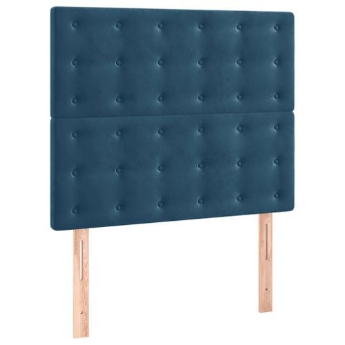 Têtes de lit 2 pcs Bleu foncé 100x5x78/88 cm Velours - Photo n°2; ?>