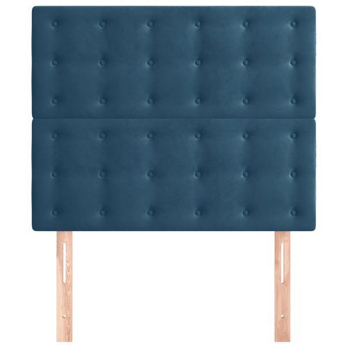 Têtes de lit 2 pcs Bleu foncé 100x5x78/88 cm Velours - Photo n°3; ?>