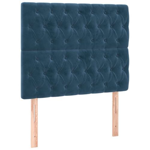 Têtes de lit 2 pcs Bleu foncé 100x7x78/88 cm Velours - Photo n°2; ?>