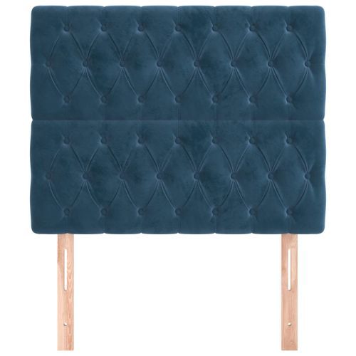 Têtes de lit 2 pcs Bleu foncé 100x7x78/88 cm Velours - Photo n°3; ?>