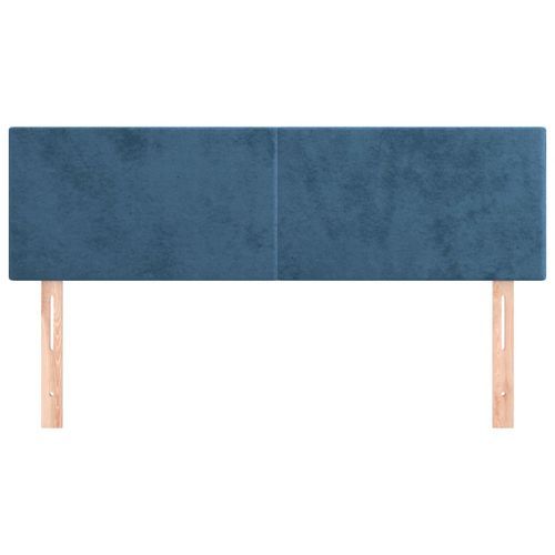 Têtes de lit 2 pcs Bleu foncé 72x5x78/88 cm Velours - Photo n°3; ?>