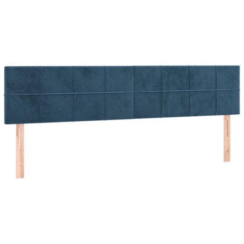 Têtes de lit 2 pcs Bleu foncé 80x5x78/88 cm Velours - Photo n°2; ?>