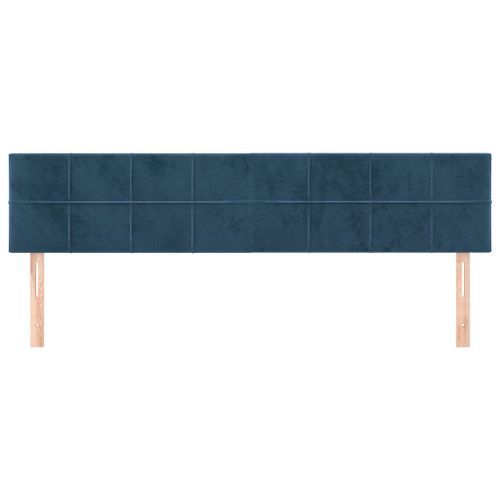 Têtes de lit 2 pcs Bleu foncé 80x5x78/88 cm Velours - Photo n°3; ?>