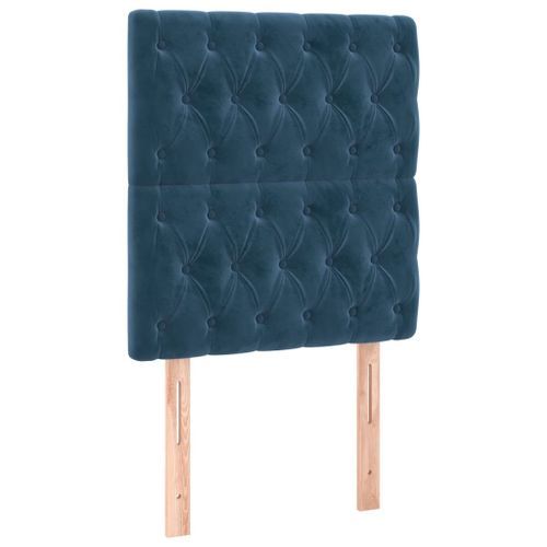 Têtes de lit 2 pcs Bleu foncé 80x7x78/88 cm Velours - Photo n°2; ?>