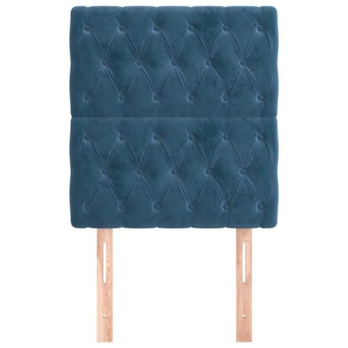 Têtes de lit 2 pcs Bleu foncé 80x7x78/88 cm Velours - Photo n°3; ?>