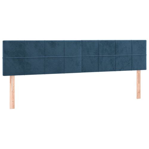 Têtes de lit 2 pcs Bleu foncé 90x5x78/88 cm Velours - Photo n°2; ?>