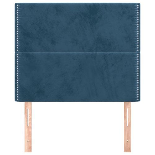 Têtes de lit 2 pcs Bleu foncé 90x5x78/88 cm Velours - Photo n°3; ?>