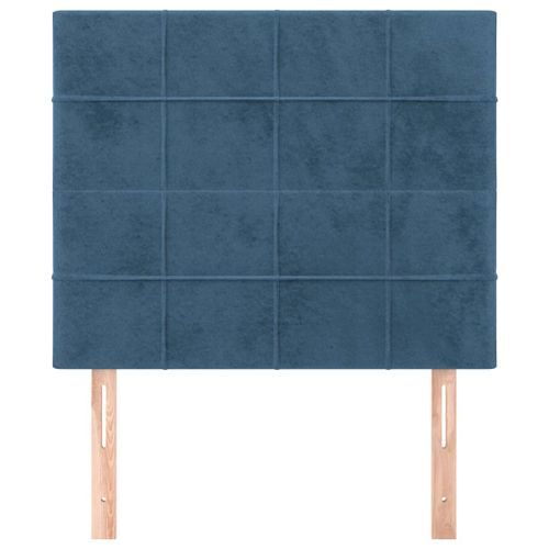 Têtes de lit 2 pcs Bleu foncé 90x5x78/88 cm Velours - Photo n°3; ?>