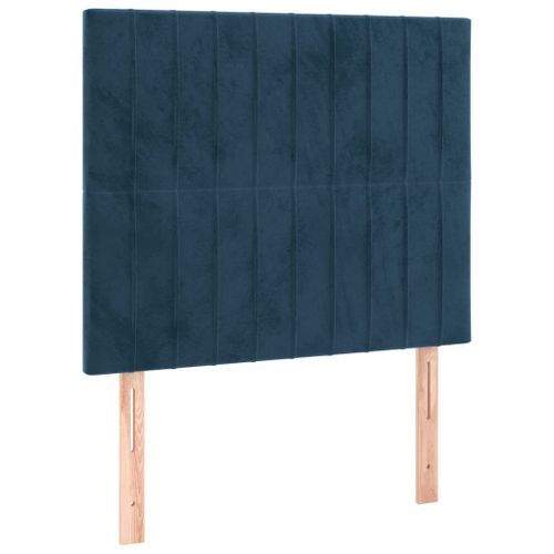 Têtes de lit 2 pcs Bleu foncé 90x5x78/88 cm Velours - Photo n°2; ?>