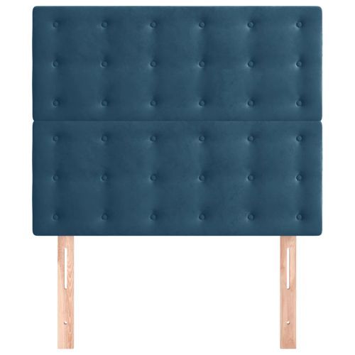 Têtes de lit 2 pcs Bleu foncé 90x5x78/88 cm Velours - Photo n°3; ?>