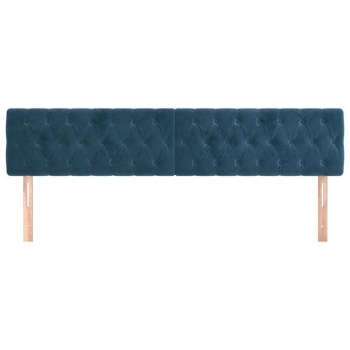 Têtes de lit 2 pcs Bleu foncé 90x7x78/88 cm Velours - Photo n°3; ?>