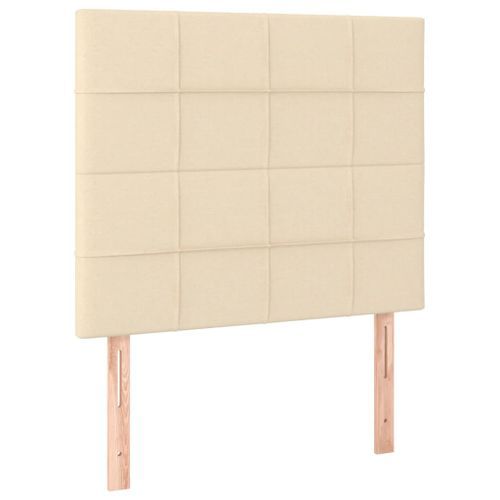 Têtes de lit 2 pcs Crème 80x5x78/88 cm Tissu - Photo n°2; ?>