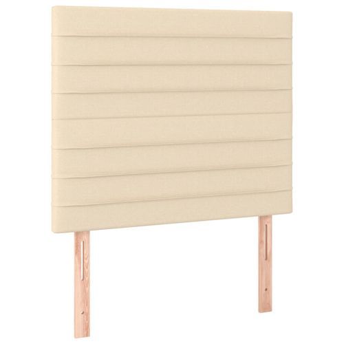 Têtes de lit 2 pcs Crème 80x5x78/88 cm Tissu - Photo n°2; ?>