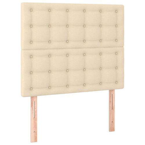 Têtes de lit 2 pcs Crème 80x5x78/88 cm Tissu - Photo n°2; ?>