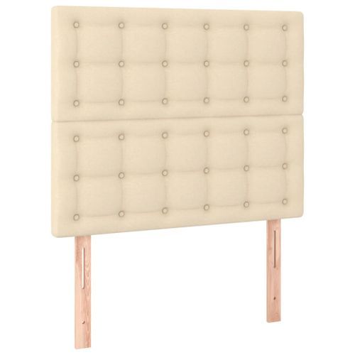 Têtes de lit 2 pcs Crème 90x5x78/88 cm Tissu - Photo n°2; ?>