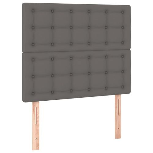 Têtes de lit 2 pcs Gris 100x5x78/88 cm Similicuir - Photo n°2; ?>