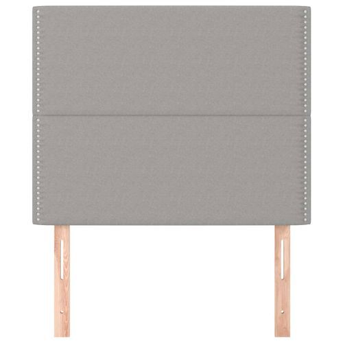 Têtes de lit 2 pcs Gris clair 100x5x78/88 cm Tissu - Photo n°3; ?>