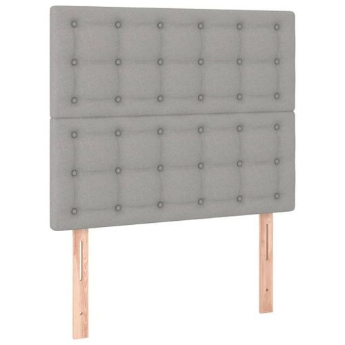 Têtes de lit 2 pcs Gris clair 100x5x78/88 cm Tissu - Photo n°2; ?>