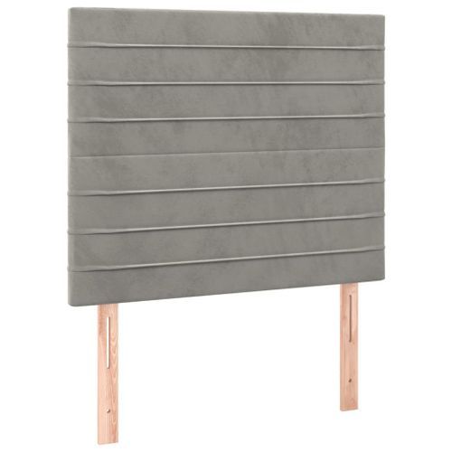 Têtes de lit 2 pcs Gris clair 100x5x78/88 cm Velours - Photo n°2; ?>