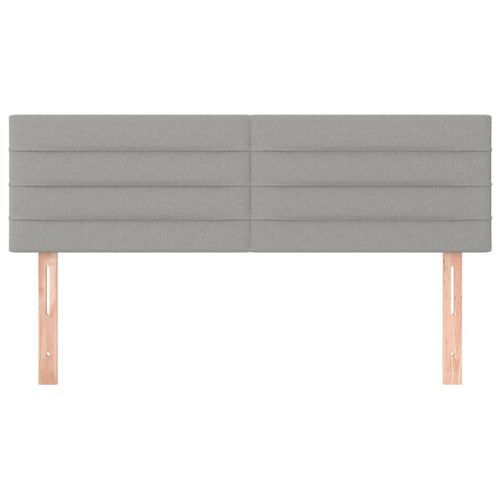 Têtes de lit 2 pcs Gris clair 72x5x78/88 cm Tissu - Photo n°3; ?>