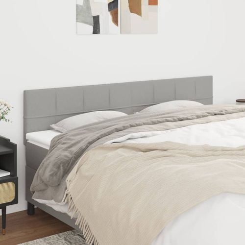 Têtes de lit 2 pcs Gris clair 80x5x78/88 cm Tissu - Photo n°2; ?>