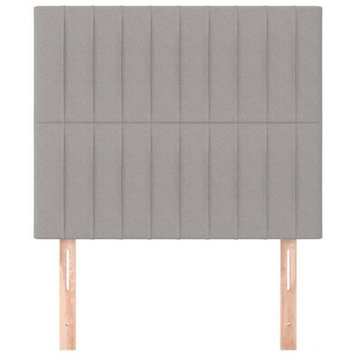 Têtes de lit 2 pcs Gris clair 80x5x78/88 cm Tissu - Photo n°3; ?>