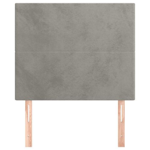 Têtes de lit 2 pcs Gris clair 80x5x78/88 cm Velours - Photo n°3; ?>