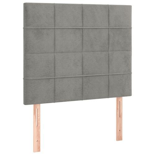 Têtes de lit 2 pcs Gris clair 80x5x78/88 cm Velours - Photo n°2; ?>