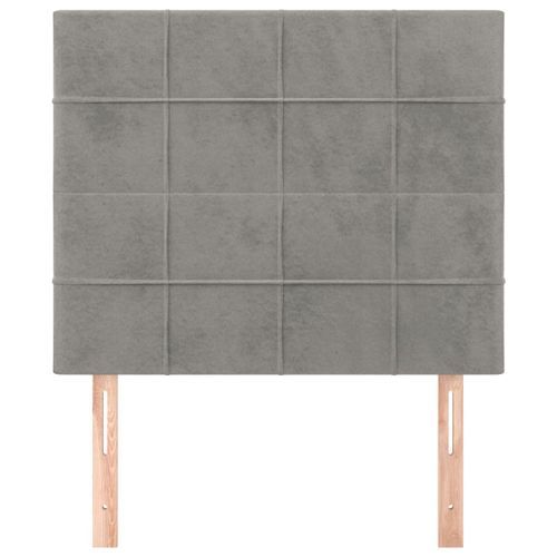 Têtes de lit 2 pcs Gris clair 80x5x78/88 cm Velours - Photo n°3; ?>