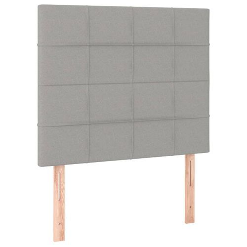 Têtes de lit 2 pcs Gris clair 90x5x78/88 cm Tissu - Photo n°2; ?>