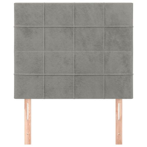 Têtes de lit 2 pcs Gris clair 90x5x78/88 cm Velours - Photo n°3; ?>