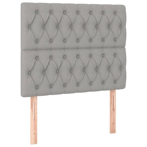 Têtes de lit 2 pcs Gris clair 90x7x78/88 cm Tissu - Photo n°2; ?>