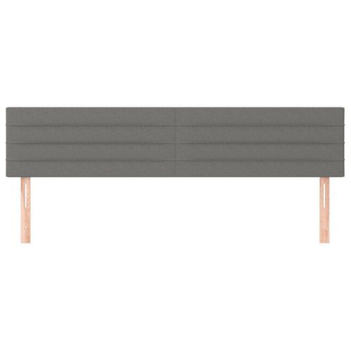 Têtes de lit 2 pcs Gris foncé 100x5x78/88 cm Tissu - Photo n°3; ?>