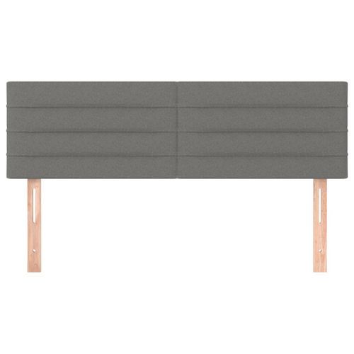 Têtes de lit 2 pcs Gris foncé 72x5x78/88 cm Tissu - Photo n°3; ?>