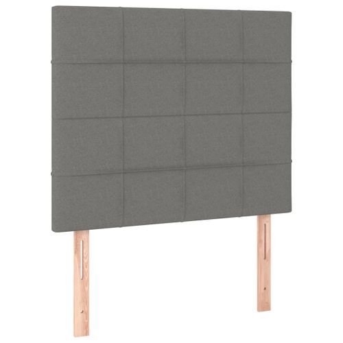 Têtes de lit 2 pcs Gris foncé 80x5x78/88 cm Tissu - Photo n°2; ?>