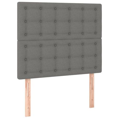 Têtes de lit 2 pcs Gris foncé 80x5x78/88 cm Tissu - Photo n°2; ?>