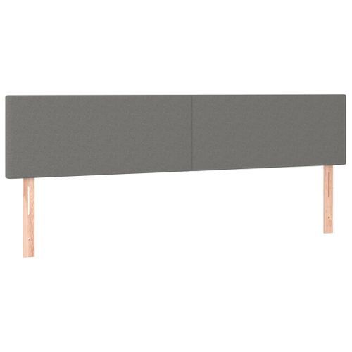 Têtes de lit 2 pcs Gris foncé 90x5x78/88 cm Tissu - Photo n°2; ?>