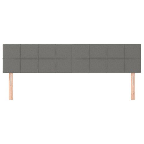 Têtes de lit 2 pcs Gris foncé 90x5x78/88 cm Tissu - Photo n°3; ?>