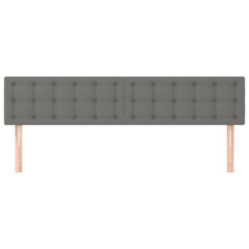 Têtes de lit 2 pcs Gris foncé 90x5x78/88 cm Tissu - Photo n°3; ?>