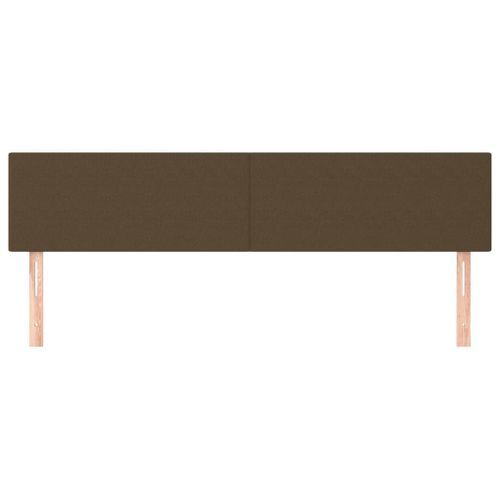 Têtes de lit 2 pcs Marron Foncé 100x5x78/88 cm Tissu - Photo n°3; ?>