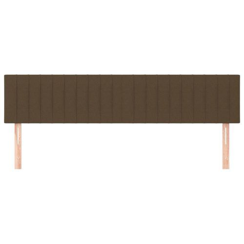 Têtes de lit 2 pcs Marron Foncé 100x5x78/88 cm Tissu - Photo n°3; ?>