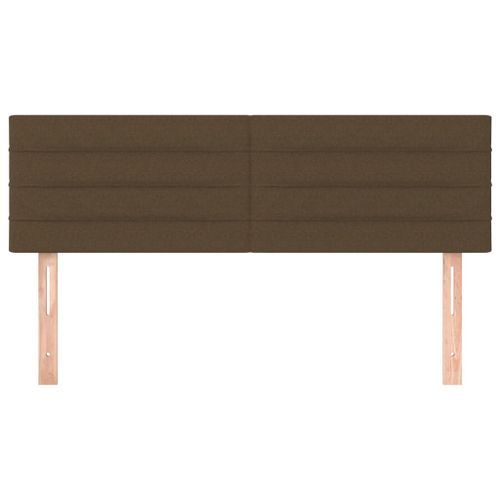 Têtes de lit 2 pcs Marron foncé 72x5x78/88 cm Tissu - Photo n°3; ?>