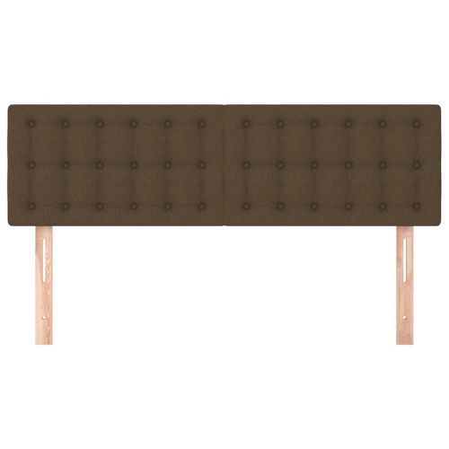 Têtes de lit 2 pcs Marron foncé 72x5x78/88 cm Tissu - Photo n°3; ?>