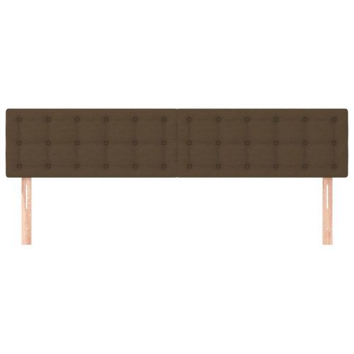 Têtes de lit 2 pcs Marron Foncé 80x5x78/88 cm Tissu - Photo n°3; ?>