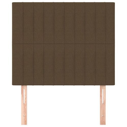 Têtes de lit 2 pcs Marron Foncé 80x5x78/88 cm Tissu - Photo n°3; ?>