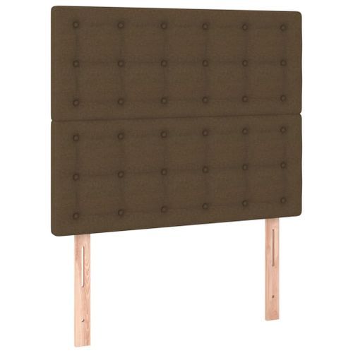 Têtes de lit 2 pcs Marron Foncé 80x5x78/88 cm Tissu - Photo n°2; ?>