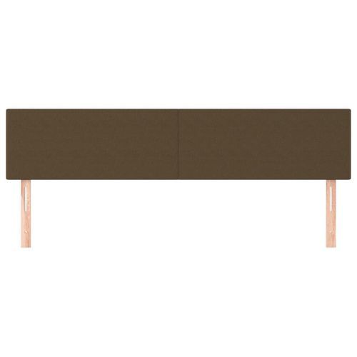 Têtes de lit 2 pcs Marron Foncé 90x5x78/88 cm Tissu - Photo n°3; ?>