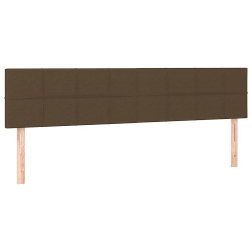 Têtes de lit 2 pcs Marron Foncé 90x5x78/88 cm Tissu - Photo n°2; ?>