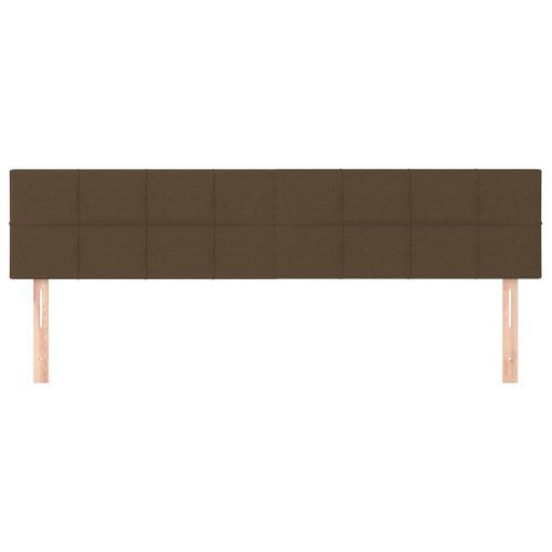 Têtes de lit 2 pcs Marron Foncé 90x5x78/88 cm Tissu - Photo n°3; ?>