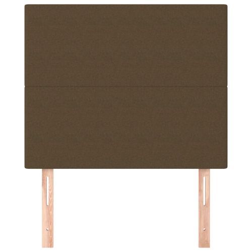 Têtes de lit 2 pcs Marron Foncé 90x5x78/88 cm Tissu - Photo n°3; ?>